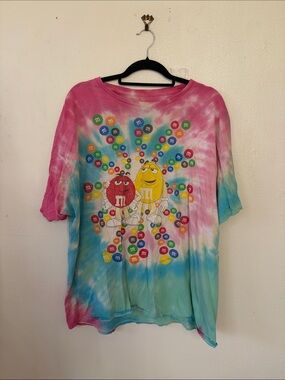 M&M'S Tie-Dye Graphic Tee in Pink, Blue, Green